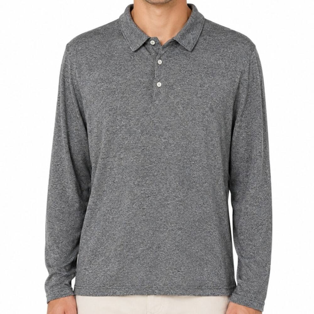 J.Crew Mens Gray Cotton Cashmere Long Sleeve Polo Sweater XXL Heather